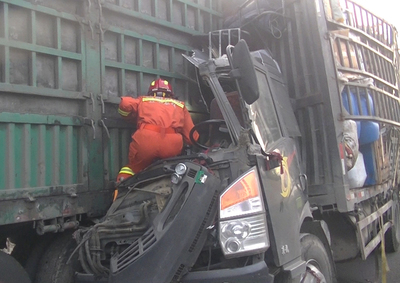 高速悲劇 夫妻養蜂車追尾半掛車，駕駛室被撞成連體，女子不幸身亡